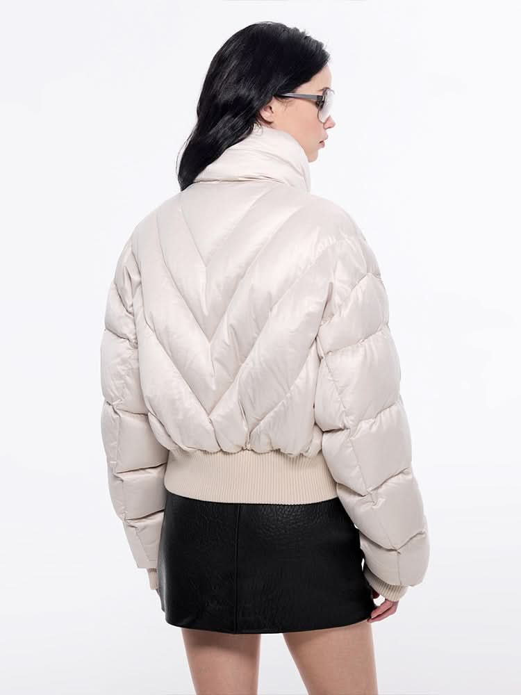 Miss Sixty FLANNEL NECK PUFFY JACKET METERS APRICOT