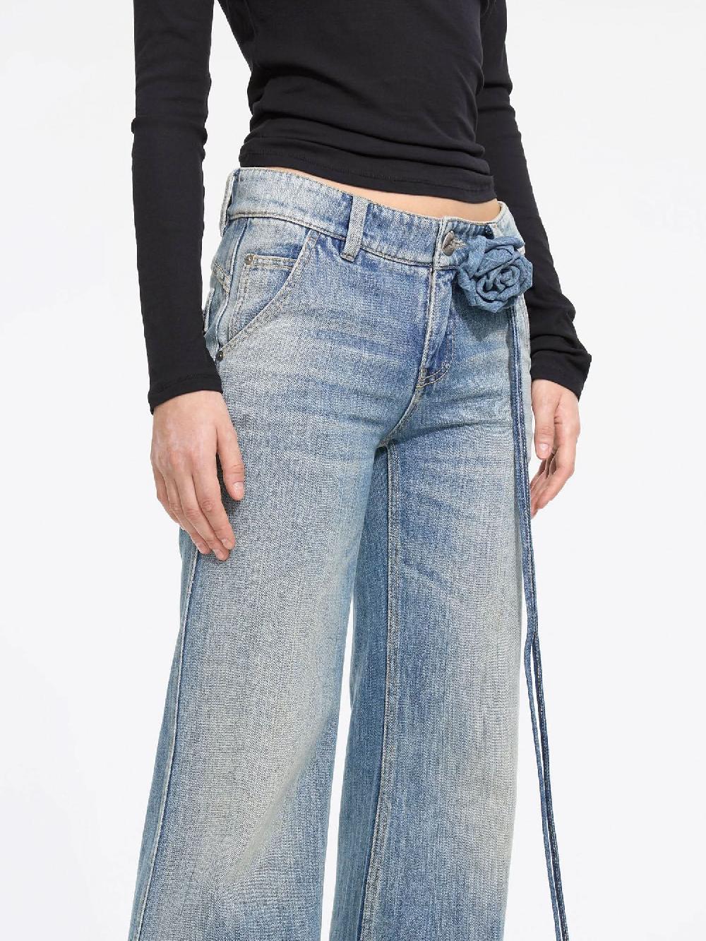 Miss Sixty FLORAL BELT SLIGHT FLARE JEANS MIDDLE BLUE