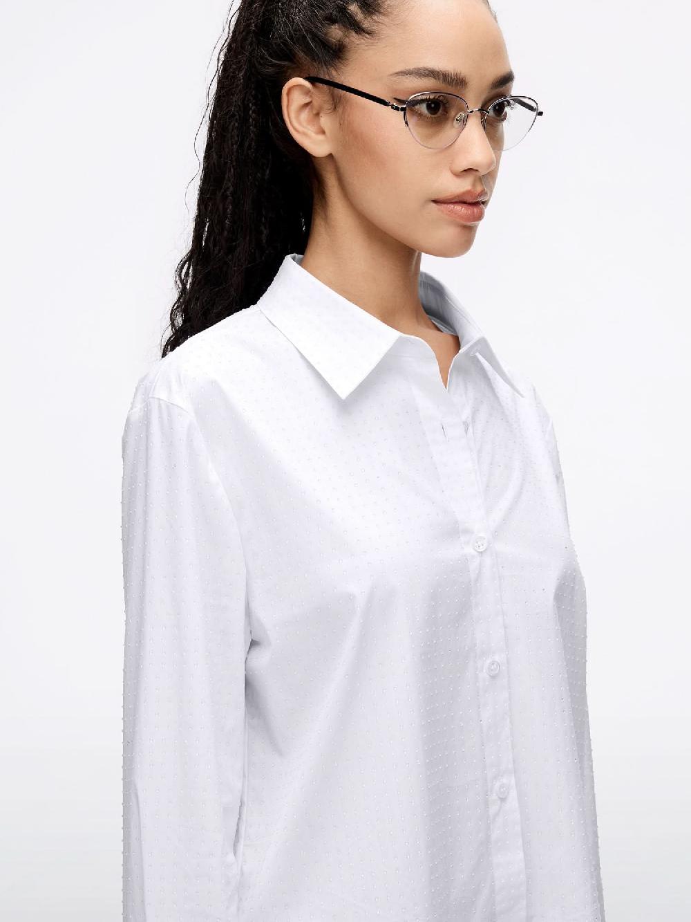 Miss Sixty FULL-WIDTH RHINESTONE CROPPED SHIRT BRIGHT WHITE
