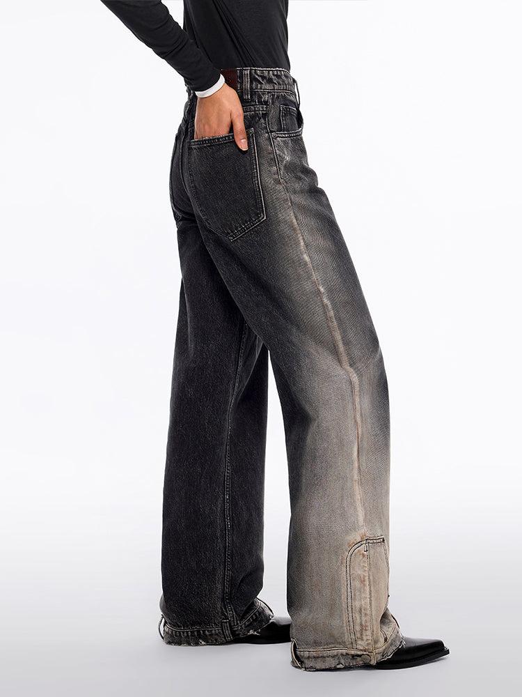 Miss Sixty GRADIENT LOW-RISE WIDE-LEG JEANS BLACK FOG