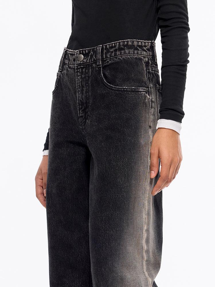 Miss Sixty GRADIENT LOW-RISE WIDE-LEG JEANS BLACK FOG