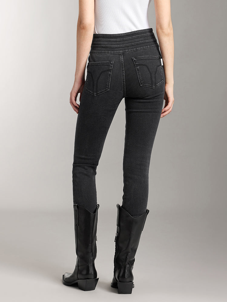 Miss Sixty HIGH WAISTED DARK WASHED BRUSHED JEANS BLACK FOG
