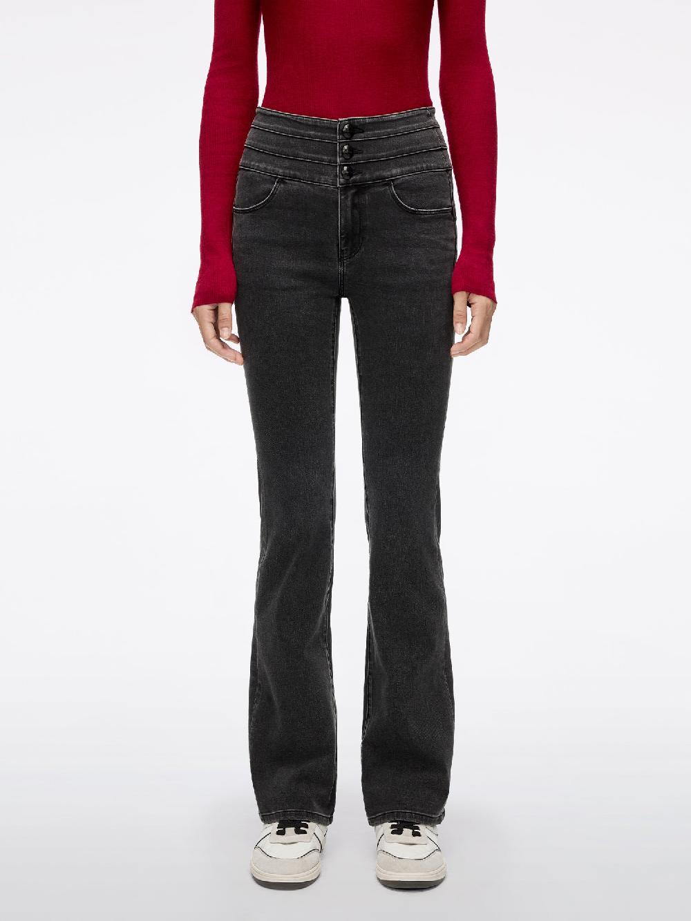 miss sixty HIGH WAISTED FLARE JEANS-BLUE ATTACK BLACK FOG