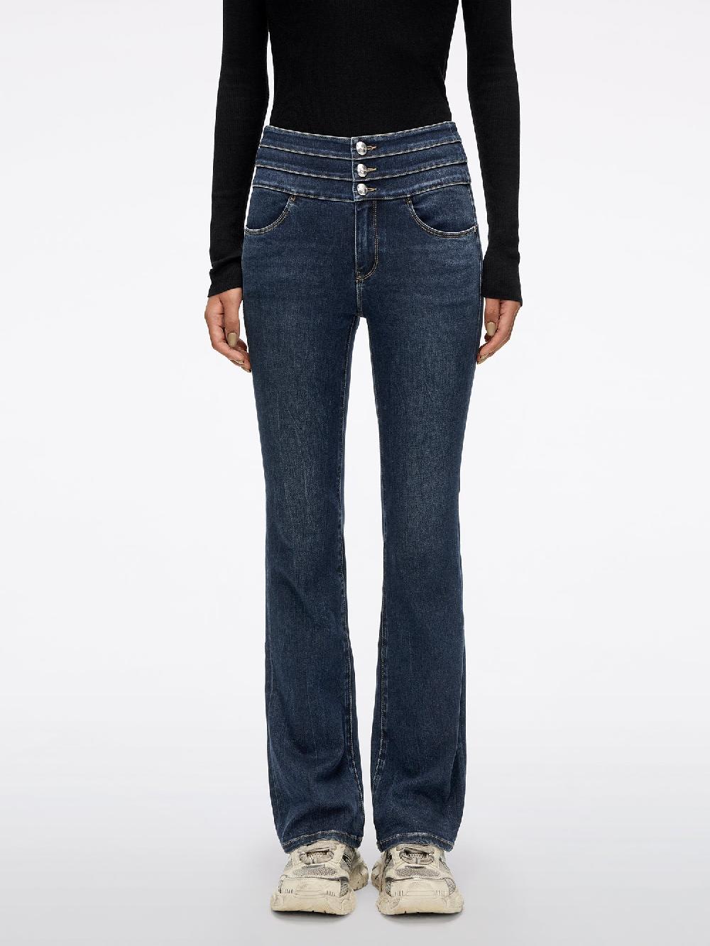 miss sixty HIGH WAISTED FLARE JEANS-BLUE ATTACK DEEP BLUE