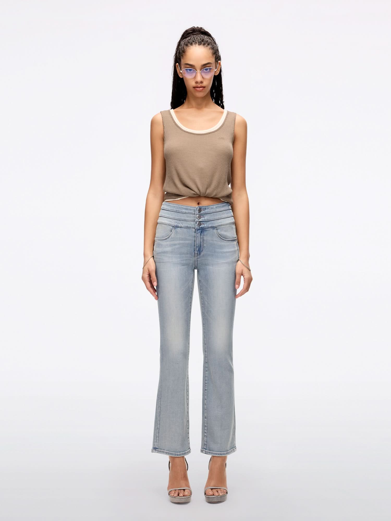 Miss Sixty HIGH WAISTED FLARE JEANS-BLUE ATTACK LIGHT BLUE