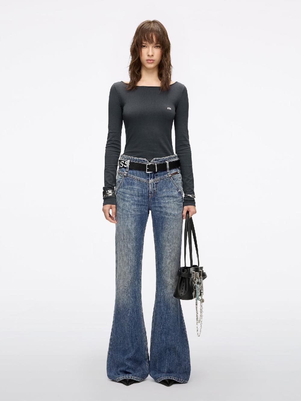 Miss Sixty HIGH WAISTED FLARED DENIM JEANS-ALICE MIDDLE BLUE