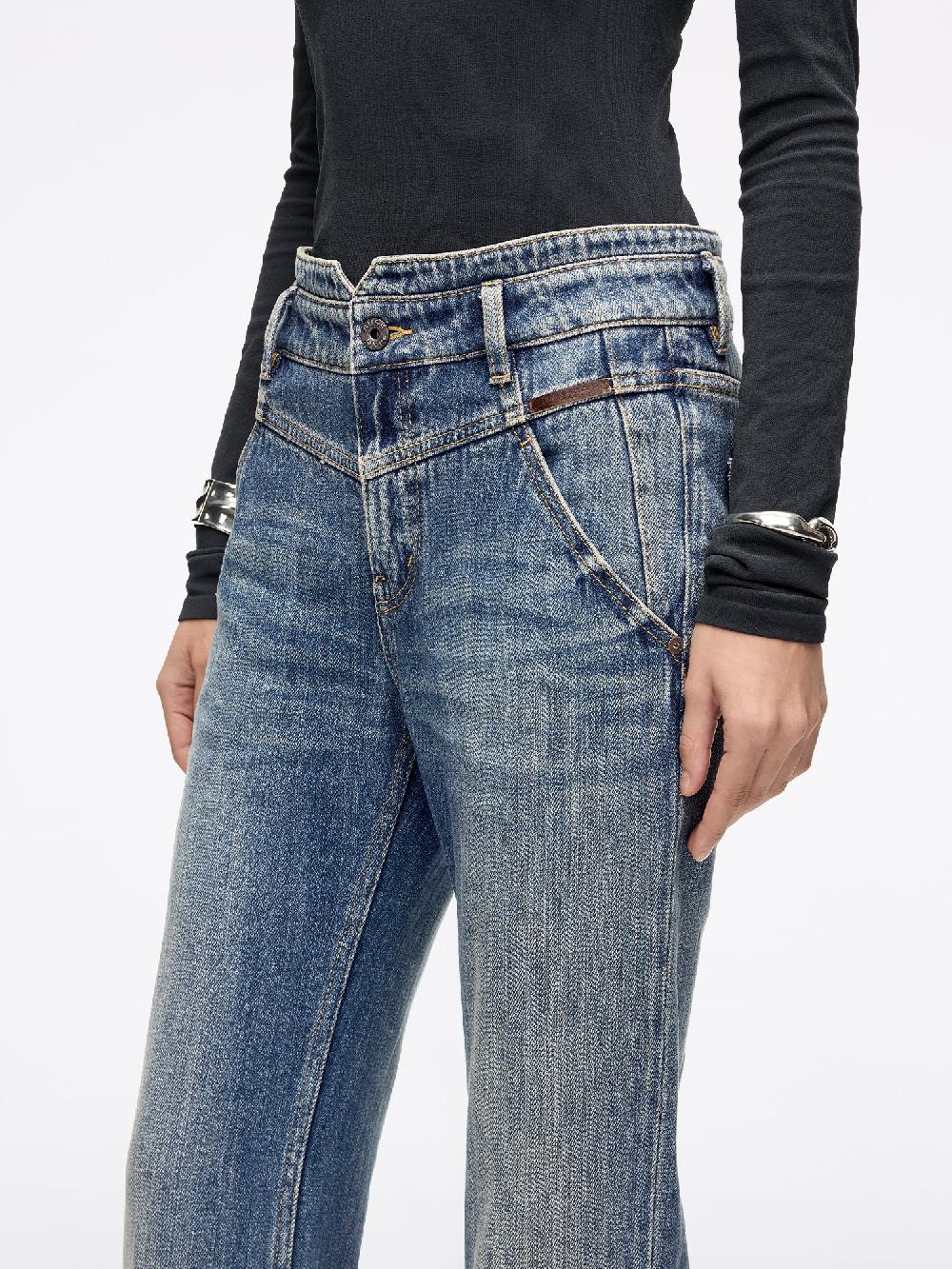 Miss Sixty HIGH WAISTED FLARED DENIM JEANS-ALICE MIDDLE BLUE