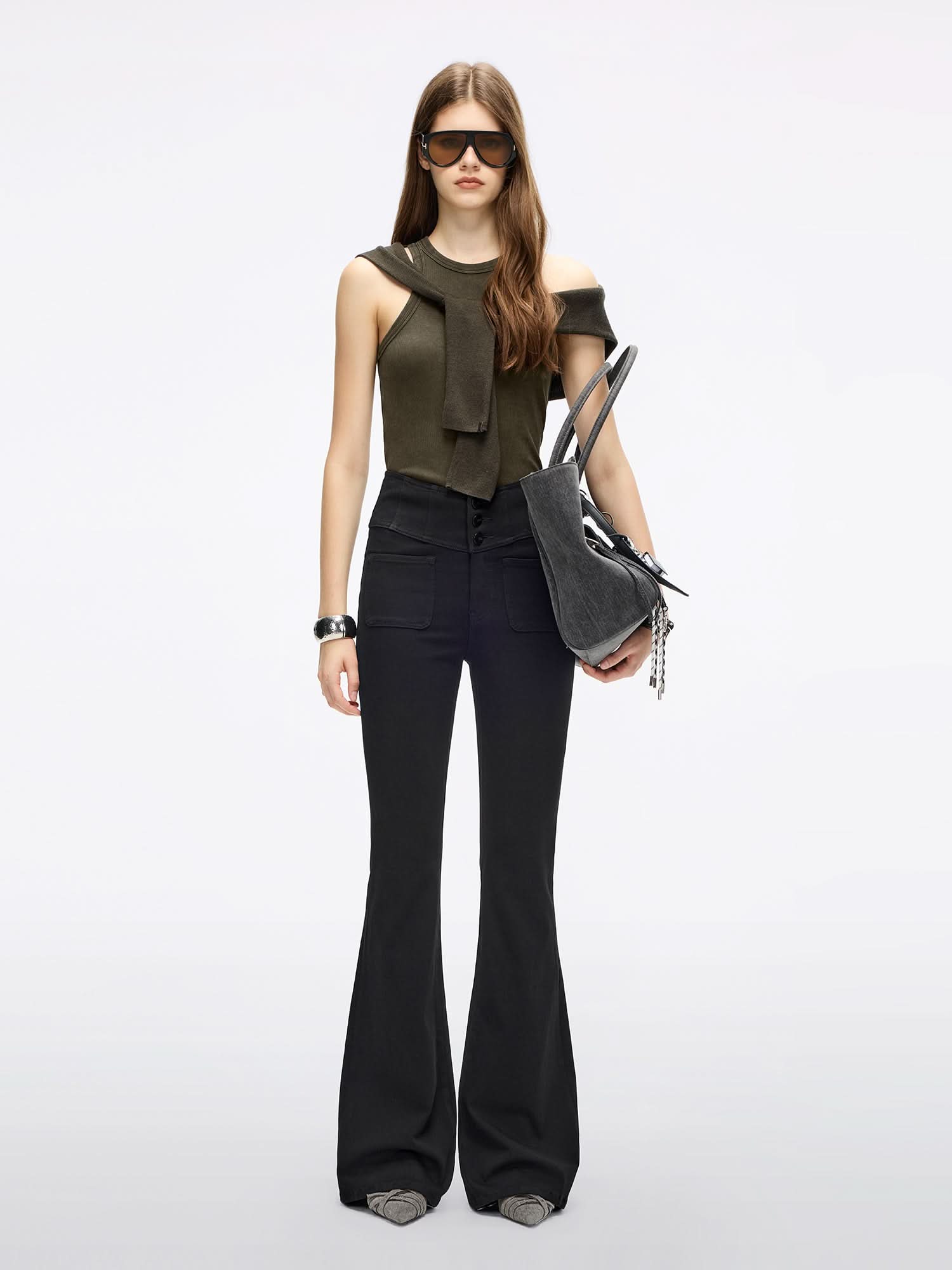 Miss Sixty HIGH WAISTED FLARED JEANS-GLENDA PLUS 5 BLACK