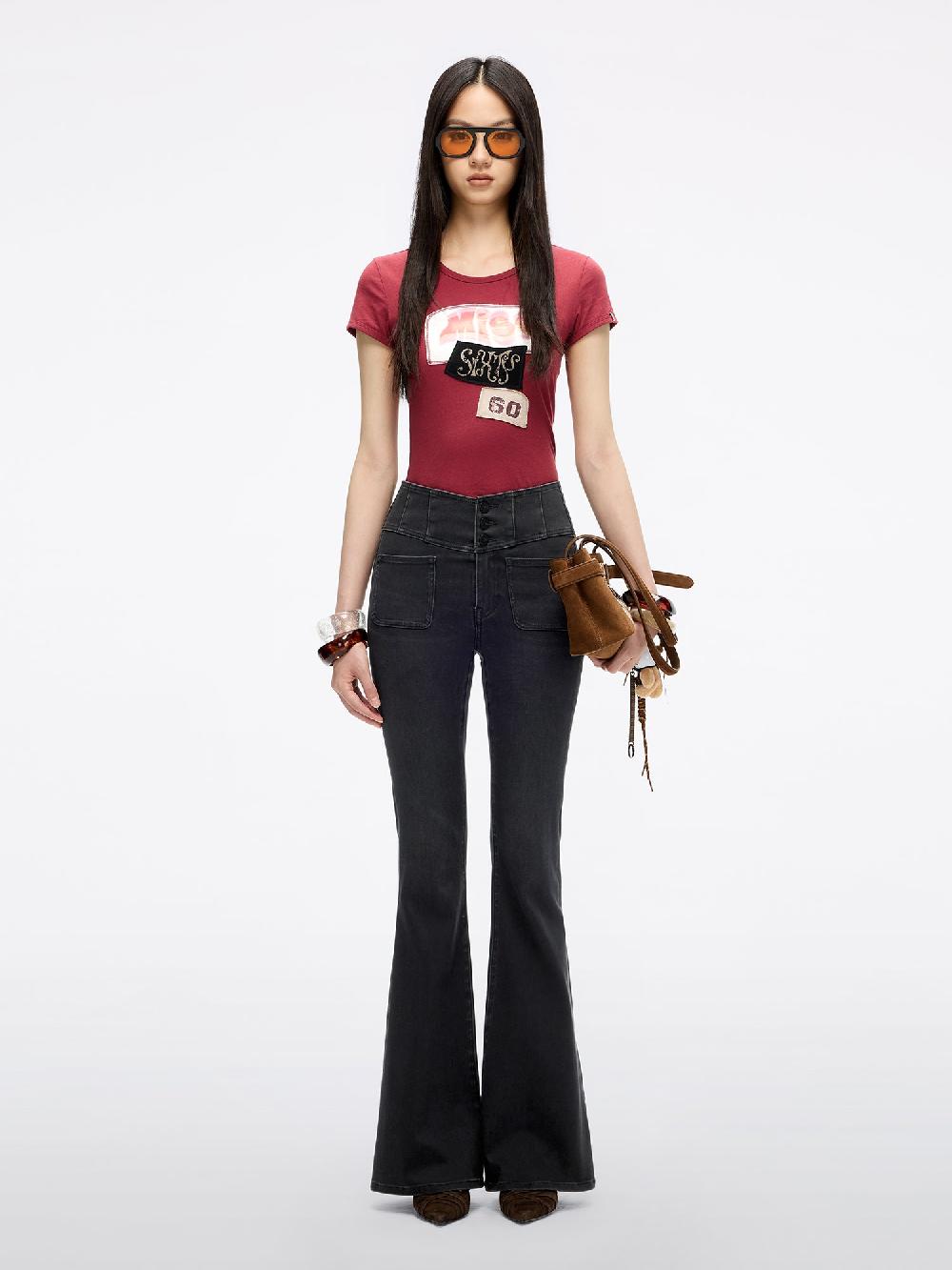 Miss Sixty HIGH WAISTED FLARED JEANS-GLENDA PLUS 5 BLACK FOG