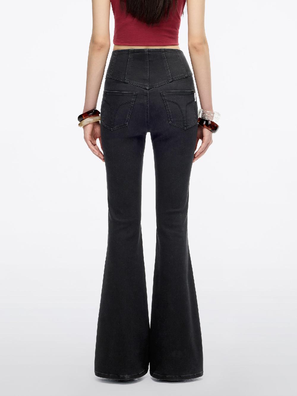 Miss Sixty HIGH WAISTED FLARED JEANS-GLENDA PLUS 5 BLACK FOG