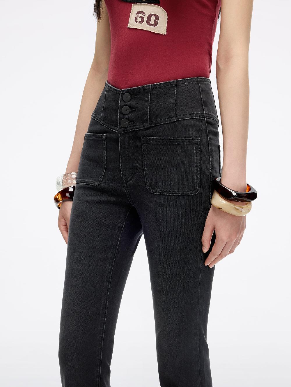 Miss Sixty HIGH WAISTED FLARED JEANS-GLENDA PLUS 5 BLACK FOG