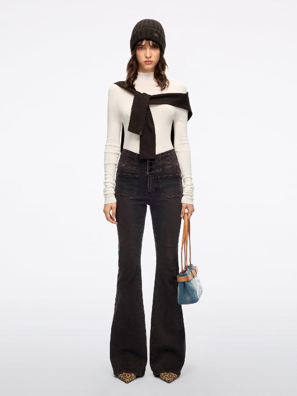 Miss Sixty HIGH WAISTED FLARED JEANS-GLENDA PLUS 5 CHOCOLATE