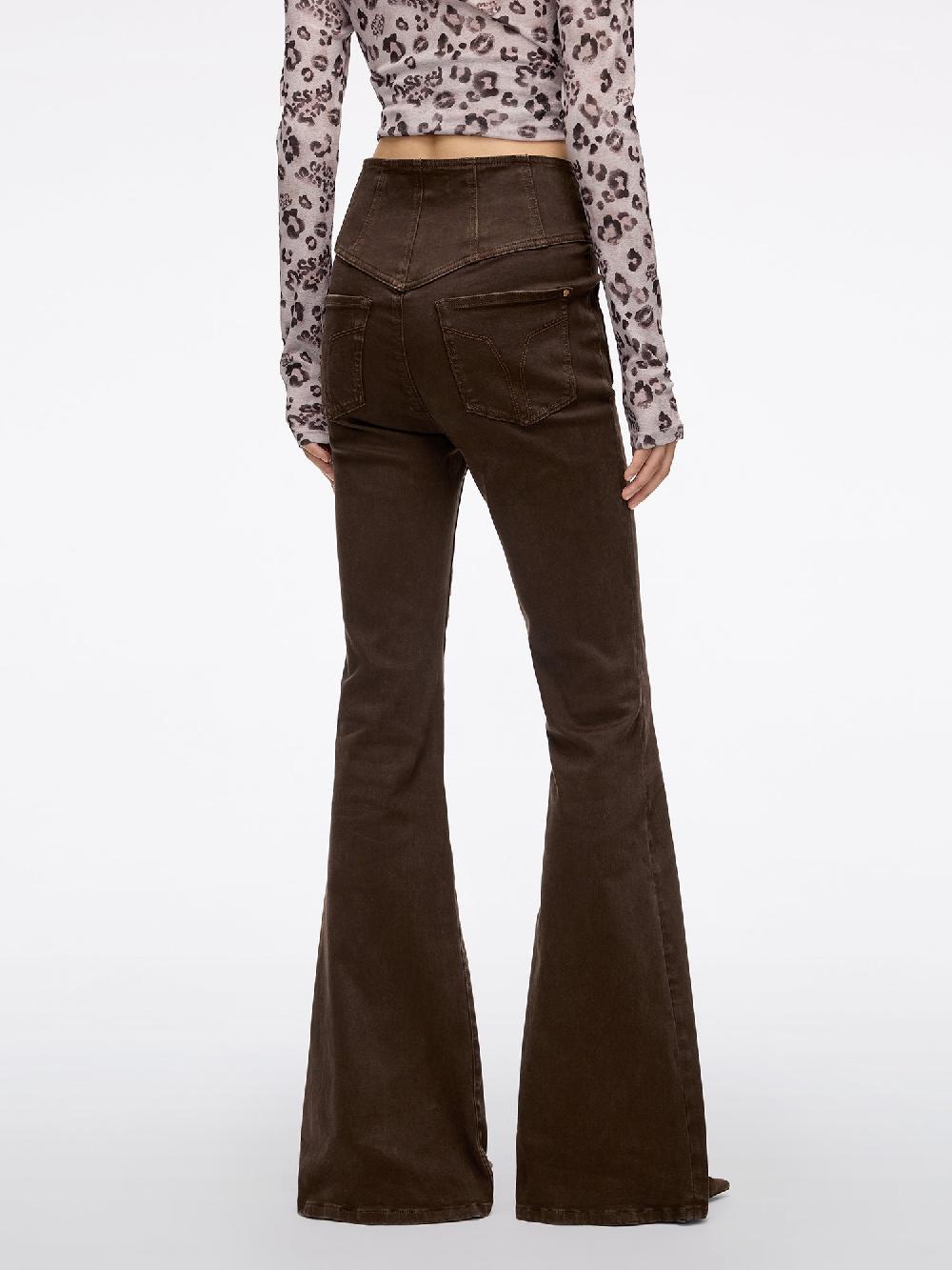 Miss Sixty HIGH WAISTED FLARED JEANS-GLENDA PLUS 5 COFFEE COLOR