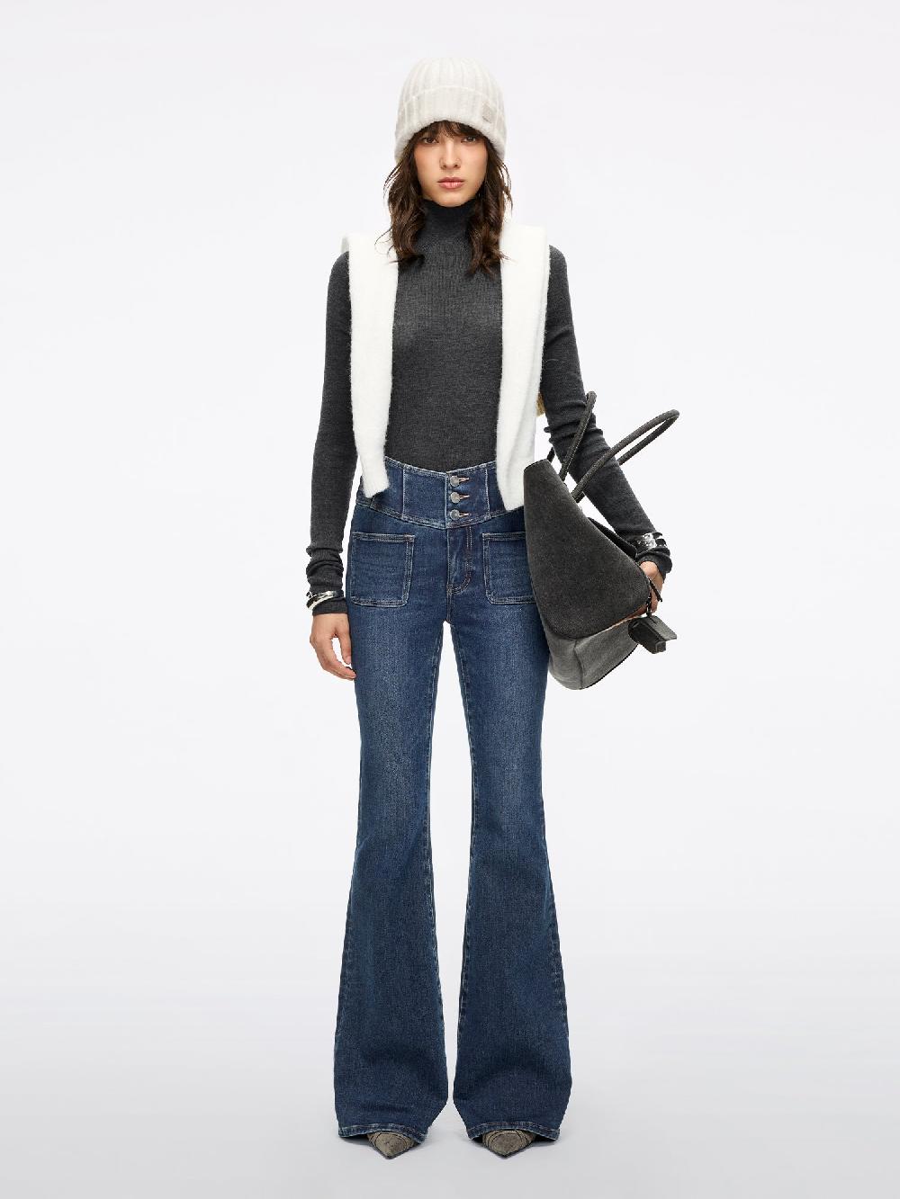 Miss Sixty HIGH WAISTED FLARED JEANS-GLENDA PLUS 5 DEEP BLUE