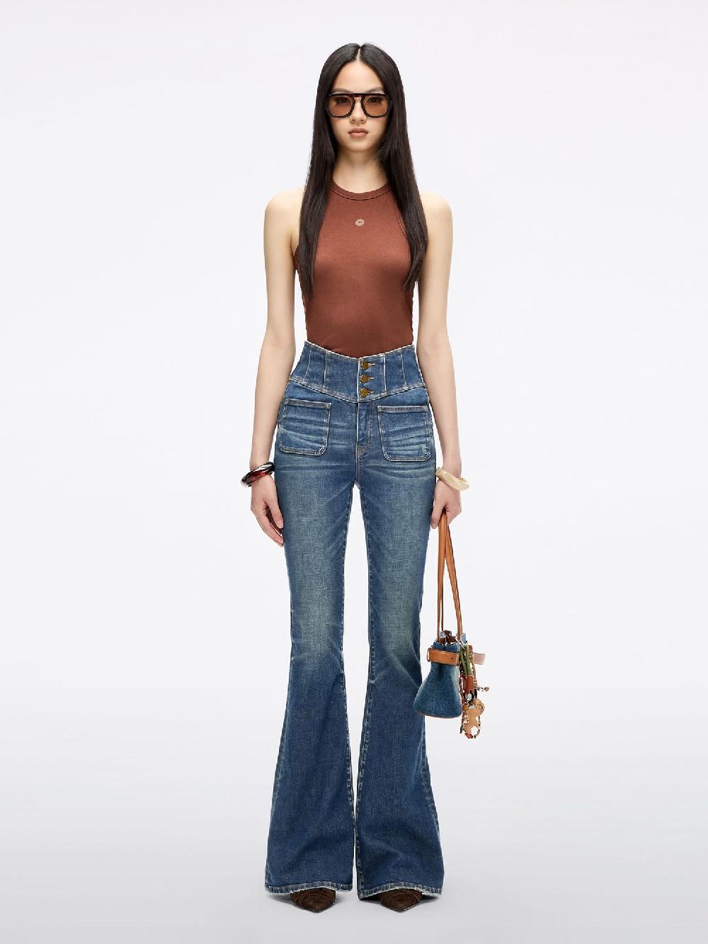 Miss Sixty HIGH WAISTED FLARED JEANS-GLENDA PLUS 5 DEEP BLUE