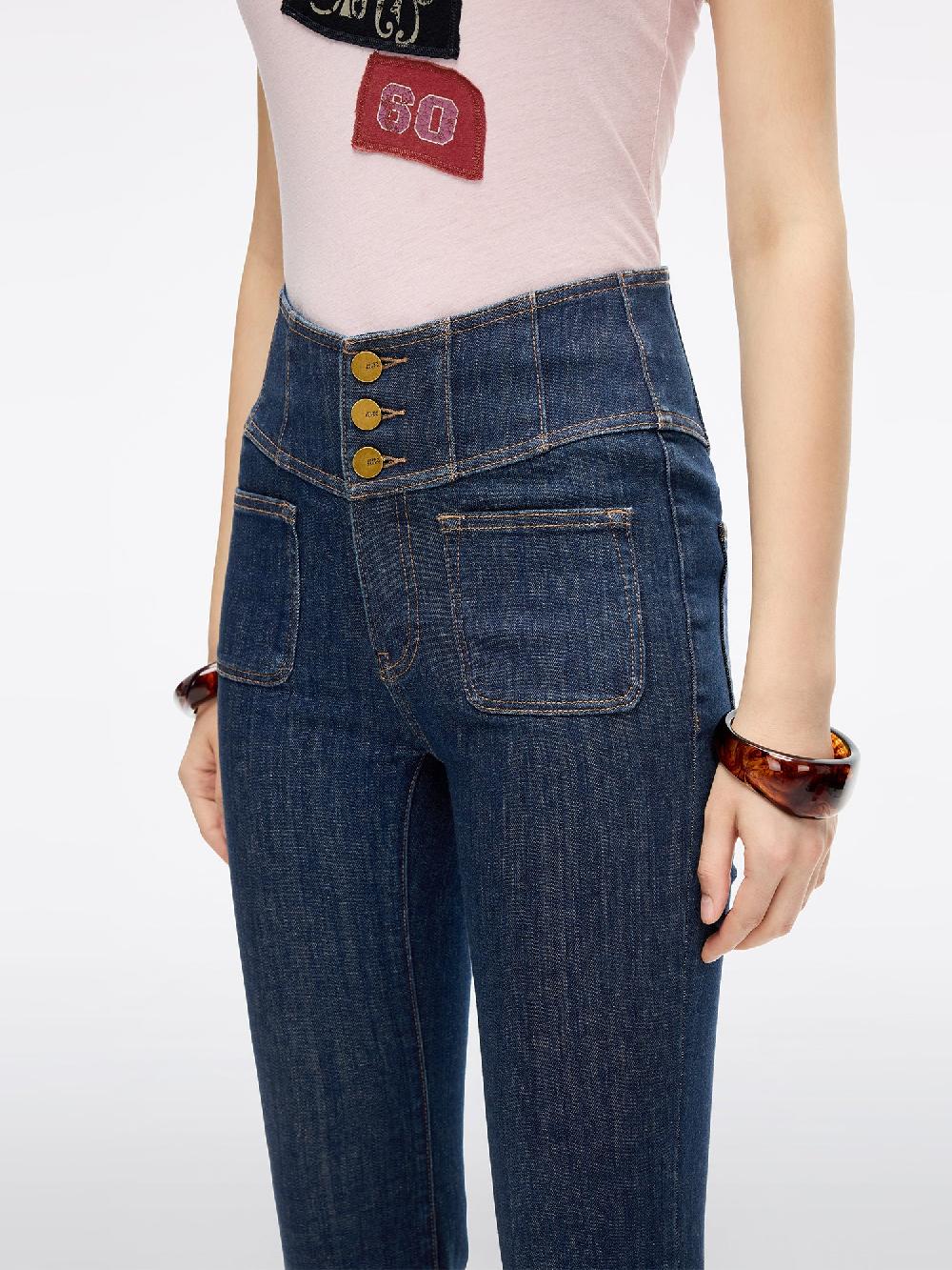 Miss Sixty HIGH WAISTED FLARED JEANS-GLENDA PLUS 5 DEEP BLUE