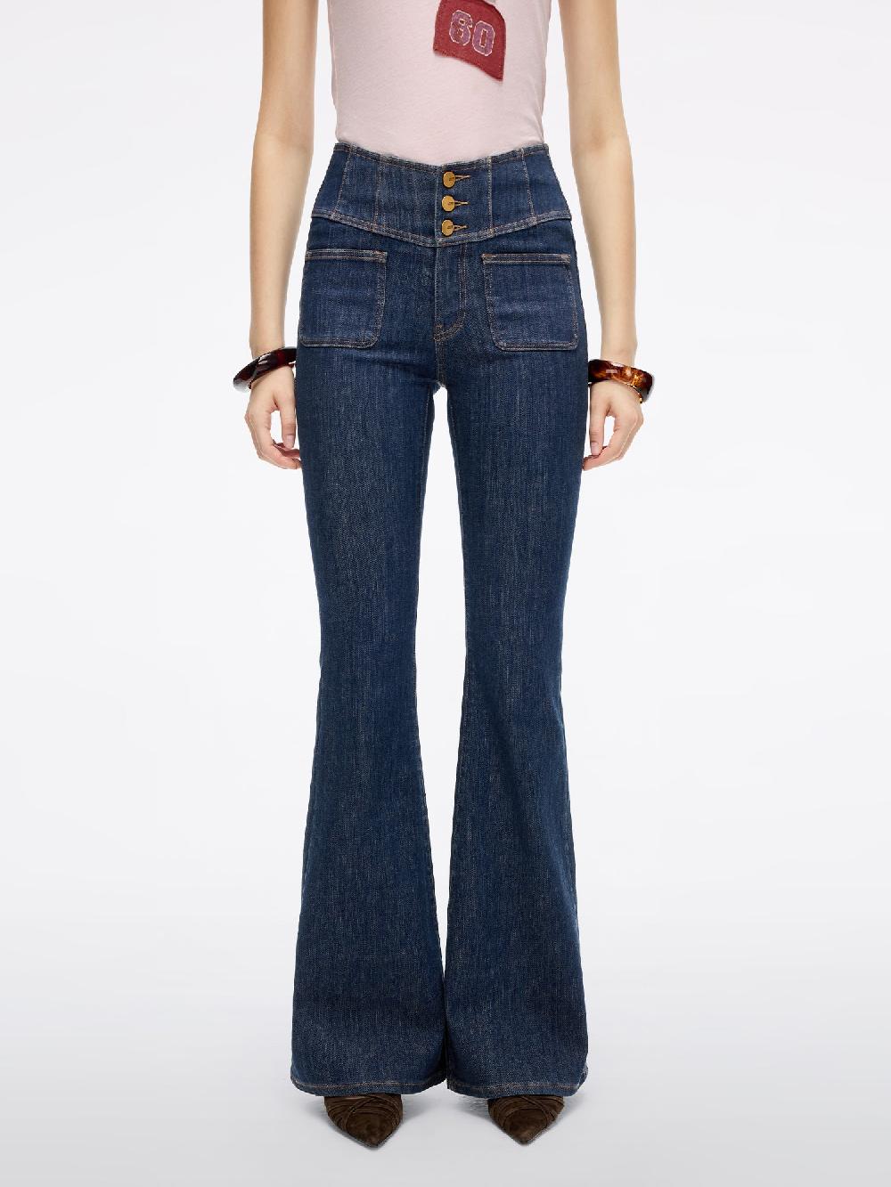 miss sixty HIGH WAISTED FLARED JEANS-GLENDA PLUS 5 DEEP BLUE