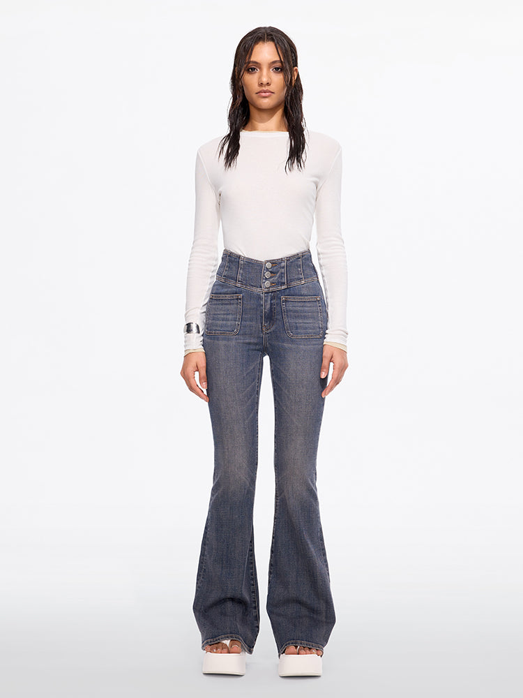 Miss Sixty HIGH WAISTED FLARED JEANS-GLENDA PLUS 5 HYACINTH