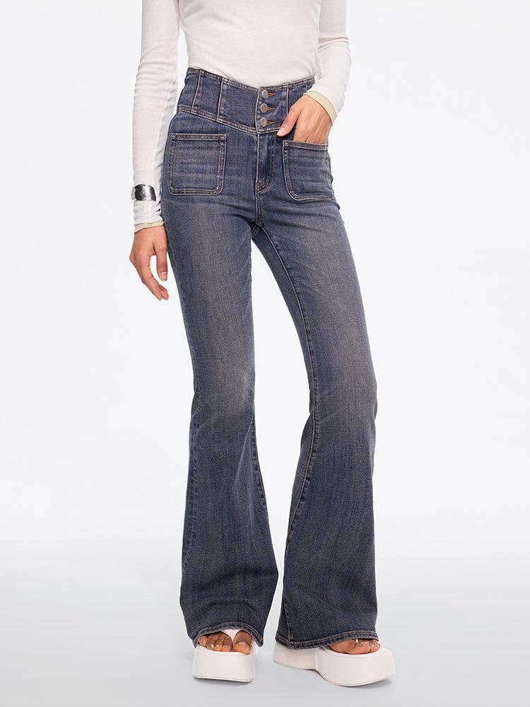 miss sixty HIGH WAISTED FLARED JEANS-GLENDA PLUS 5 HYACINTH
