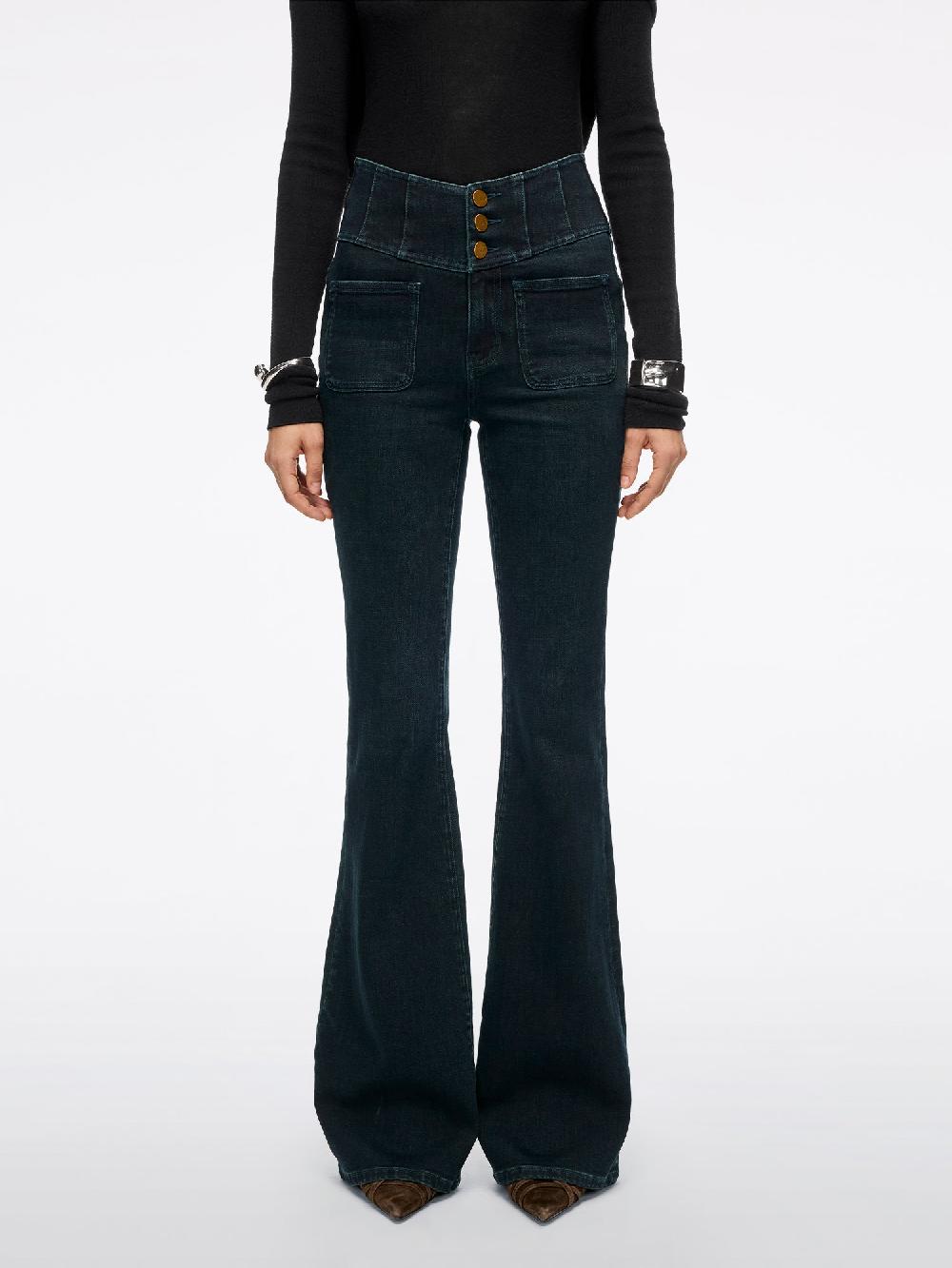 miss sixty HIGH WAISTED FLARED JEANS-GLENDA PLUS 5 JASPER GREEN