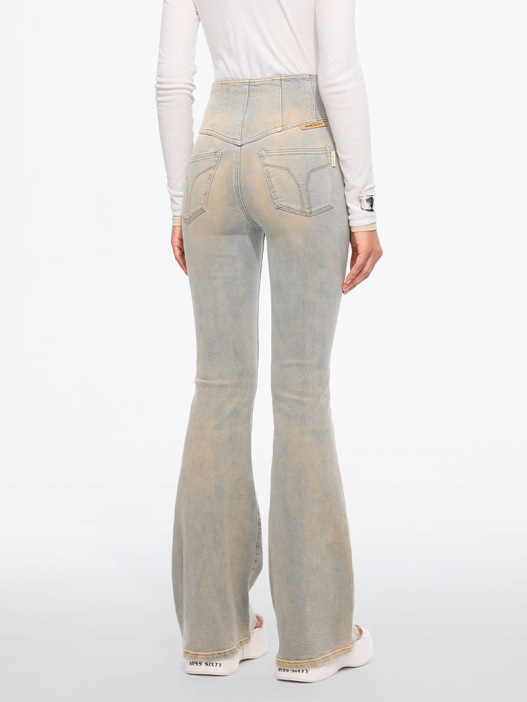 Miss Sixty HIGH WAISTED FLARED JEANS-GLENDA PLUS 5 LIGHT BLUE