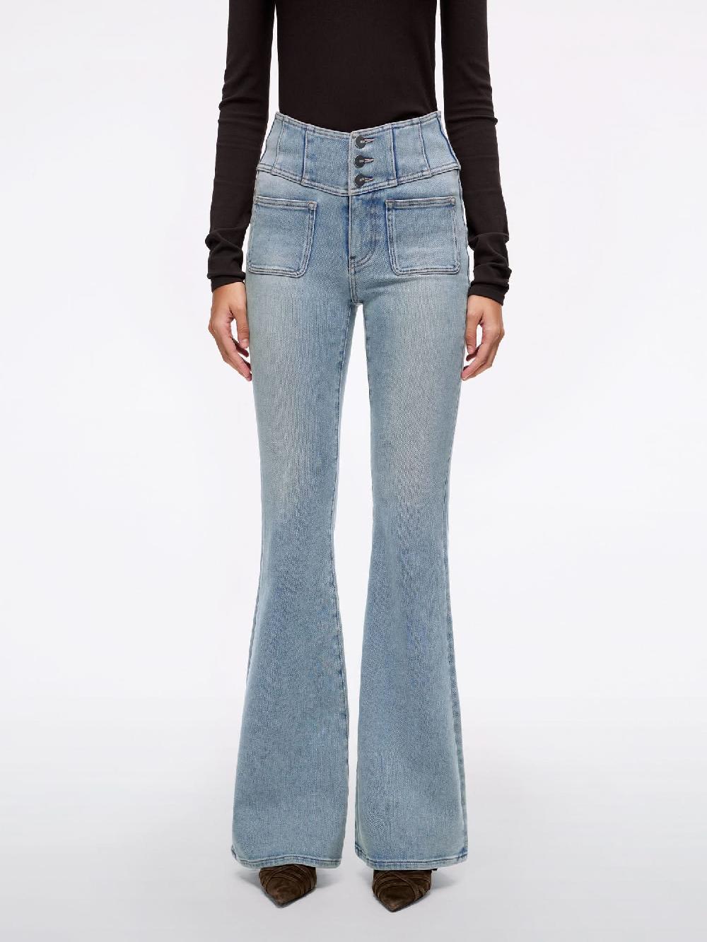 miss sixty HIGH WAISTED FLARED JEANS-GLENDA PLUS 5 LIGHT BLUE