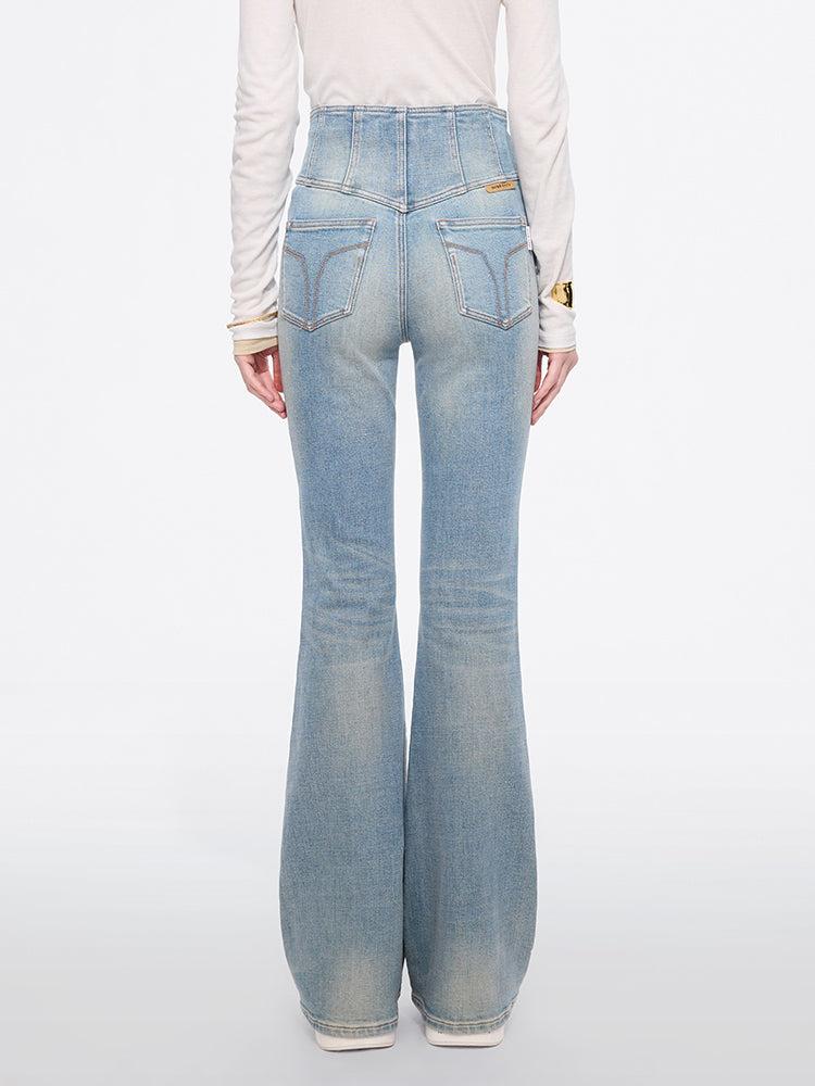 Miss Sixty HIGH WAISTED FLARED JEANS-GLENDA PLUS 5 MIDDLE BLUE