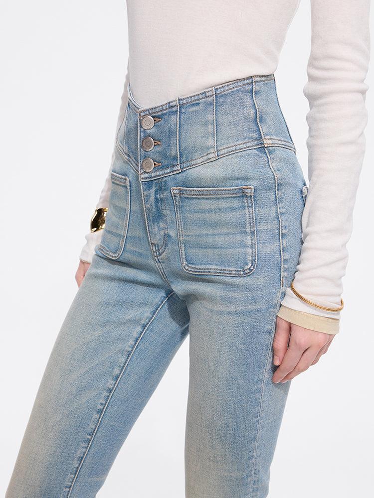 Miss Sixty HIGH WAISTED FLARED JEANS-GLENDA PLUS 5 MIDDLE BLUE