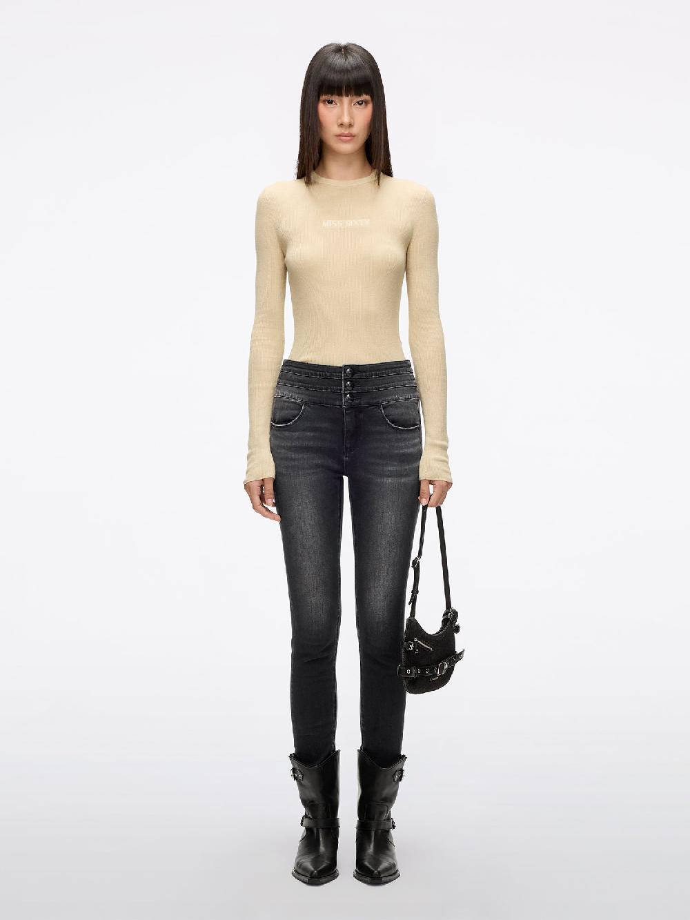 Miss Sixty HIGH WAISTED SKINNY JEANS-BLUE ATTACK BLACK FOG