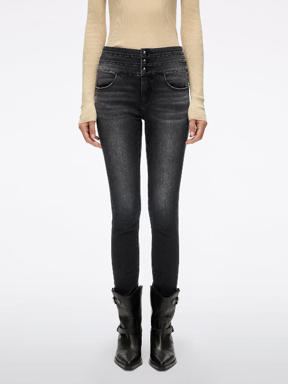 miss sixty HIGH WAISTED SKINNY JEANS-BLUE ATTACK BLACK FOG
