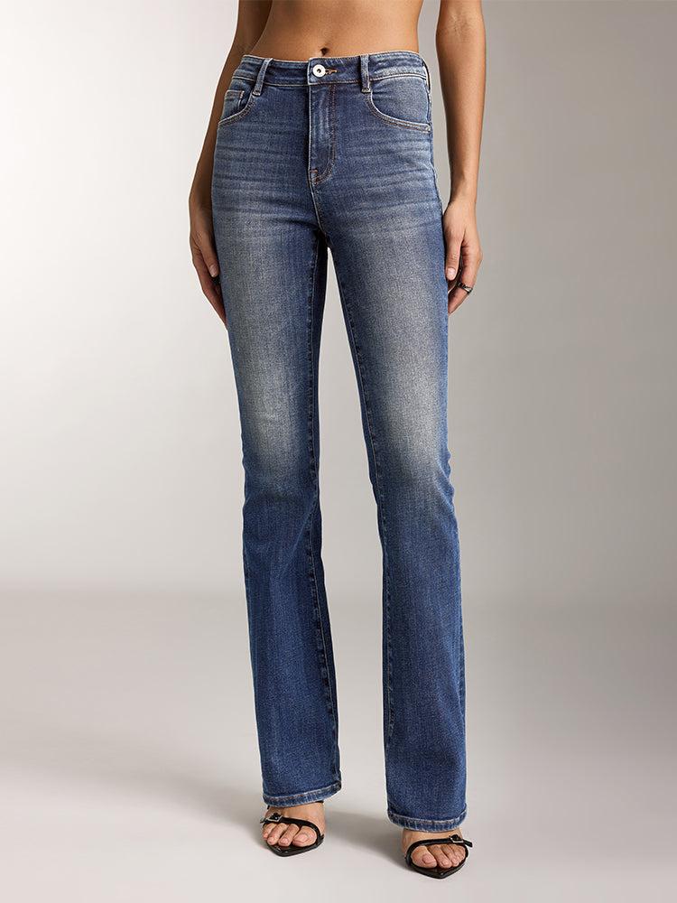 miss sixty HIGH WAISTED SLIM FIT FLARED JEANS DARK BLUE