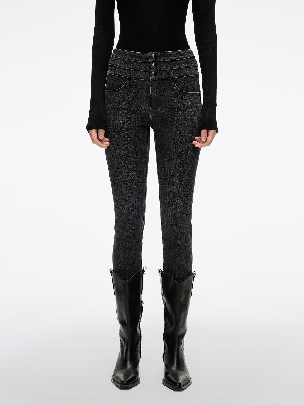 miss sixty HIGH WAISTED SLIM-FIT JEANS-BLUE ATTACK BLACK FOG