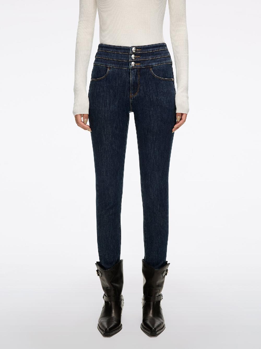 miss sixty HIGH WAISTED SLIM-FIT JEANS-BLUE ATTACK DEEP BLUE