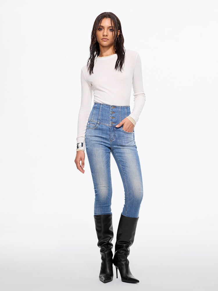 Miss Sixty HIGH WAISTED SLIM-FIT JEANS-GLENDA MIDDLE BLUE
