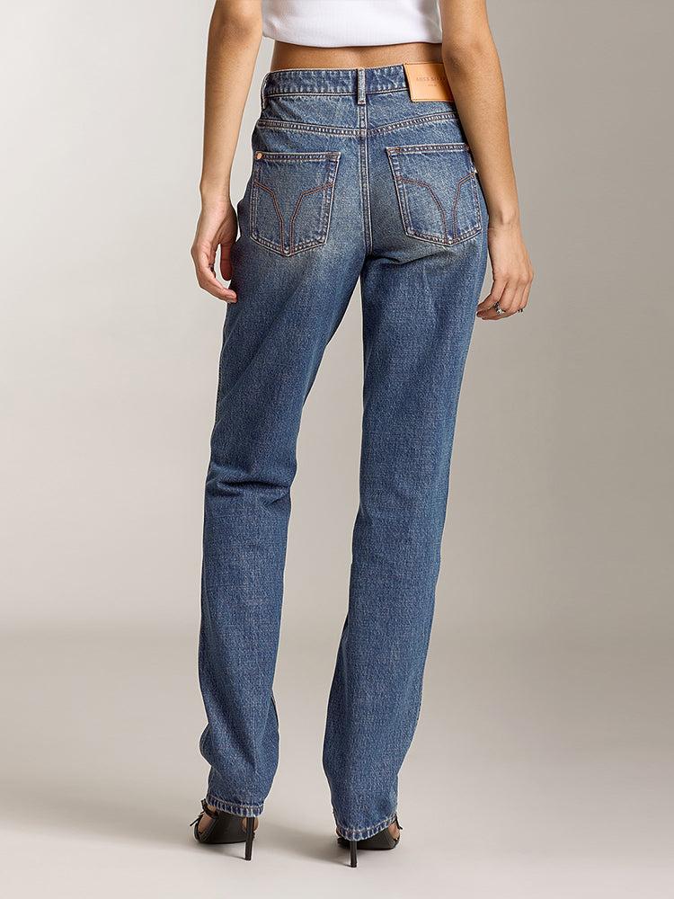 Miss Sixty HIGH WAISTED STRAIGHT FIT JEANS DARK BLUE