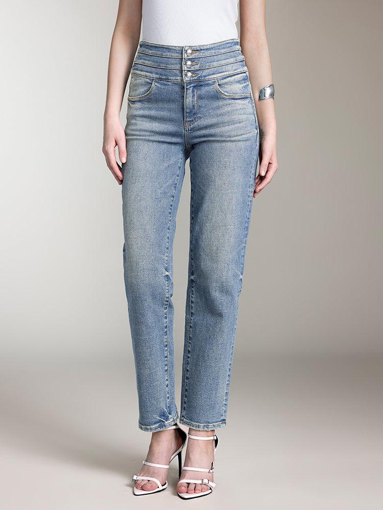miss sixty HIGH WAISTED STRAIGHT-FIT JEANS LIGHT BLUE