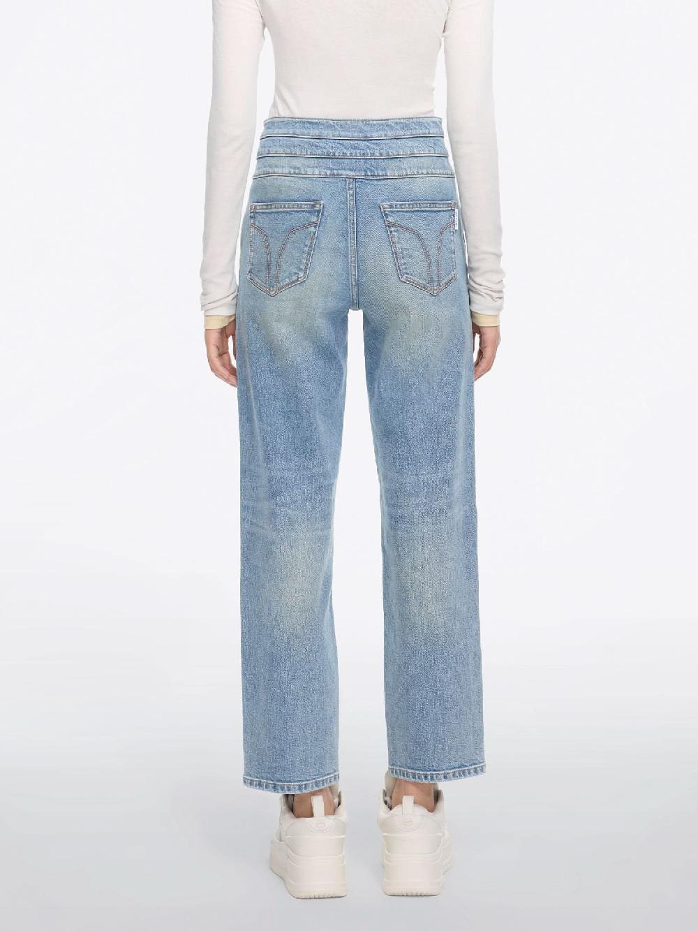 Miss Sixty HIGH WAISTED STRAIGHT-LEG JEANS-BLUE ATTACK LIGHT BLUE