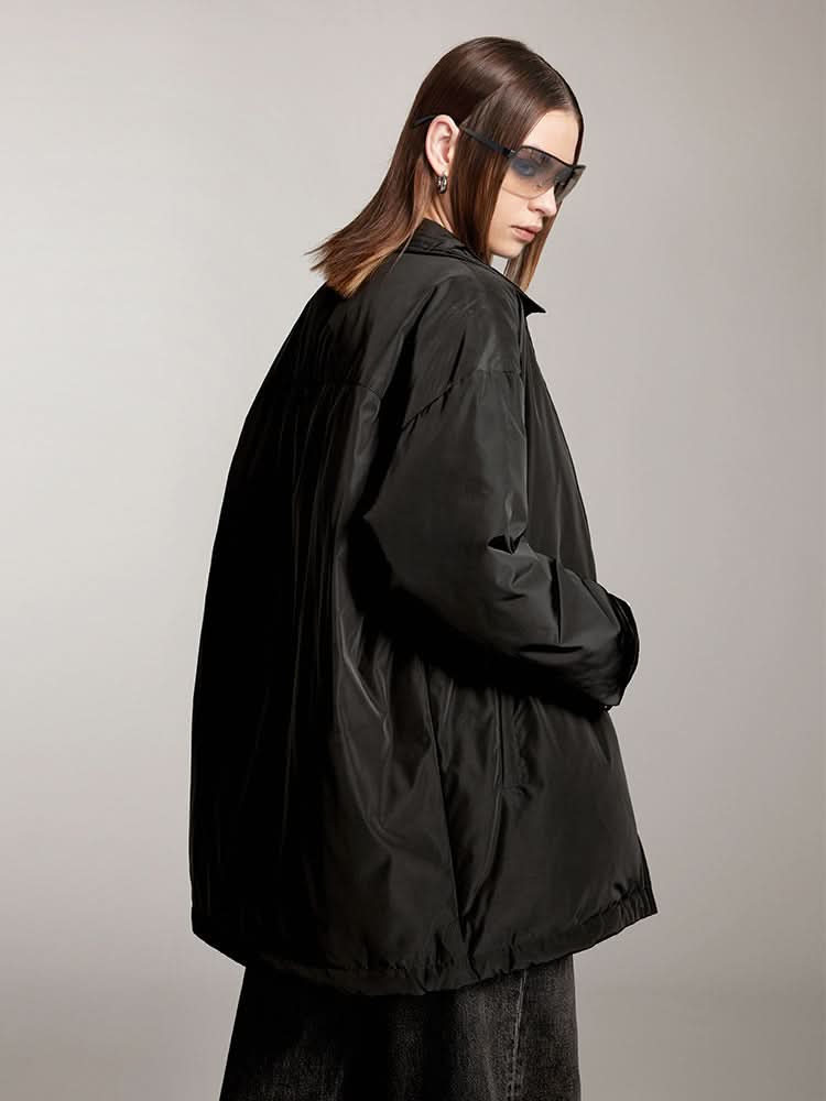 Miss Sixty LAPEL LOOSE FIT DOWN JACKET WITH PRINTED BLACK