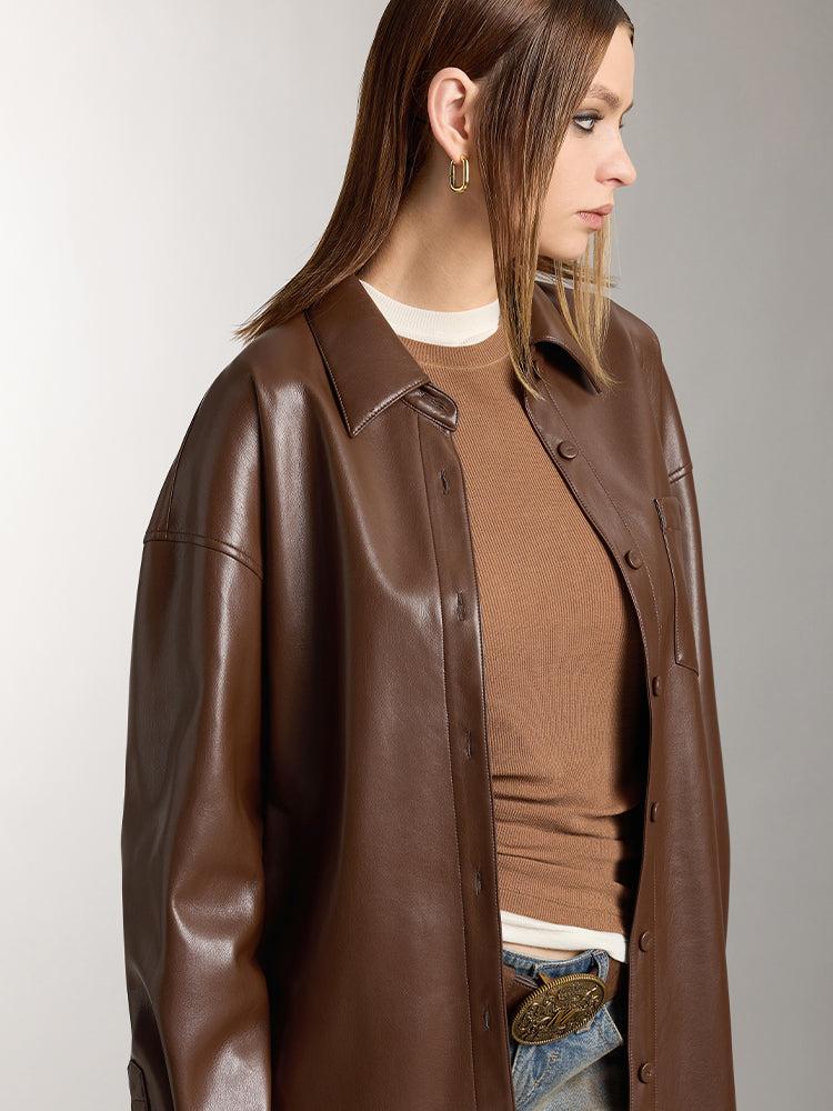 Miss Sixty LAPEL LOOSE FIT MID-LENGTH SHIRT SUMMER TAN