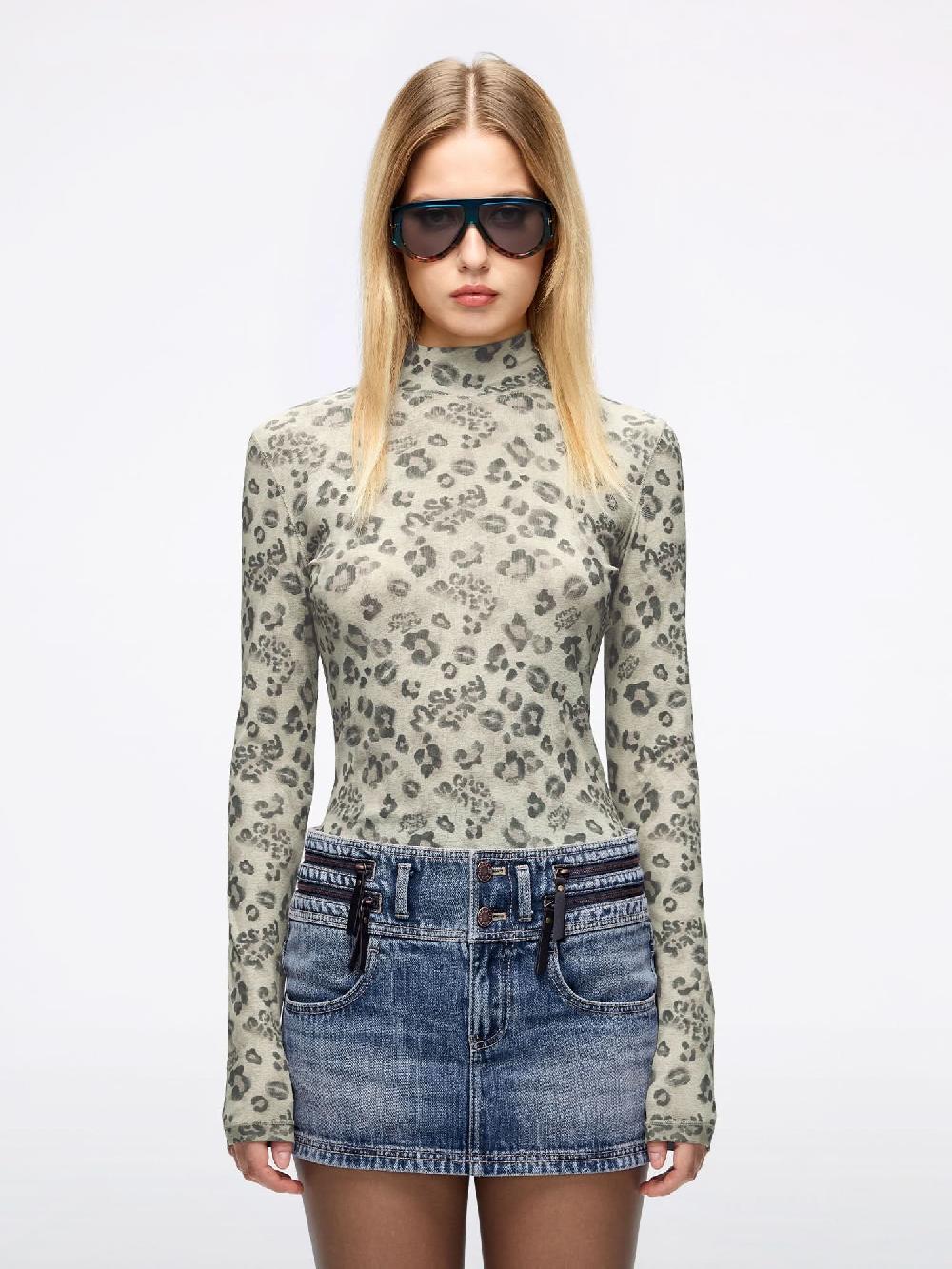 miss sixty LEOPARD PRINT T-SHIRT KHAKI LEOPARD PRINT