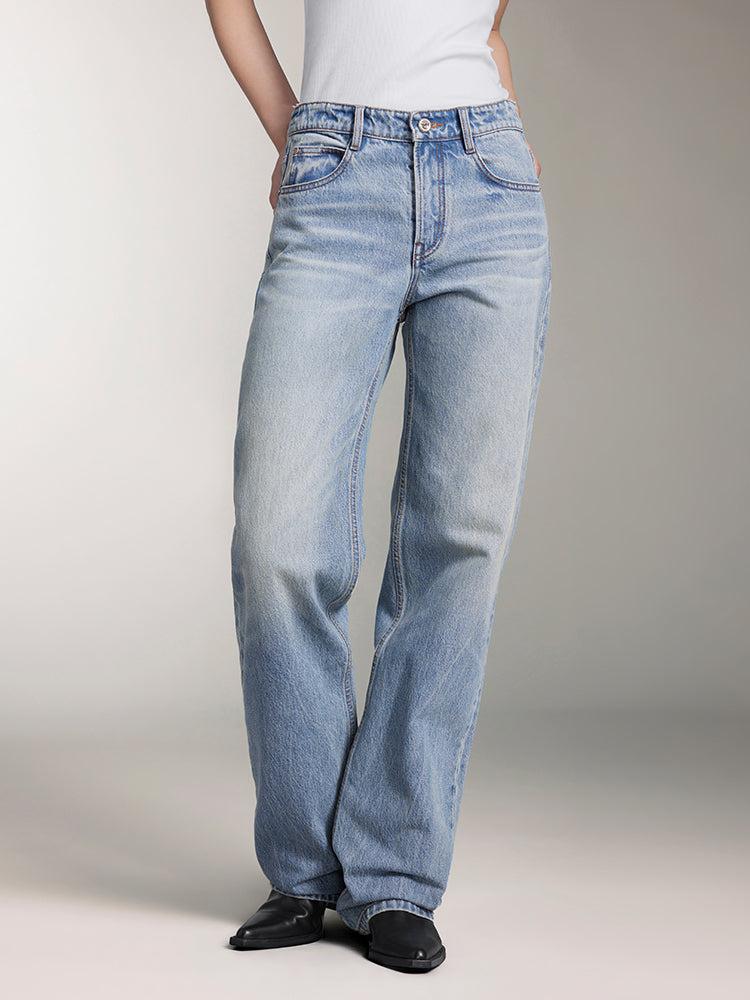 miss sixty LIGHT BLUE LOW-RISE STRAIGHT FIT JEANS LIGHT BLUE