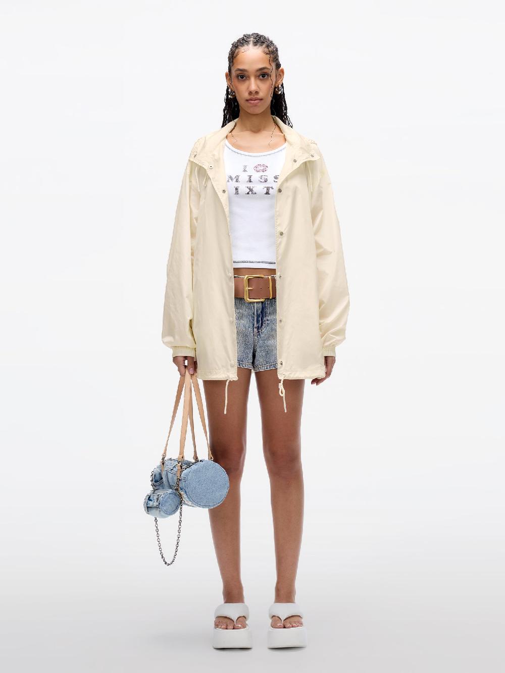 Miss Sixty LIGHTWEIGHT JACKET WITH PACKABLE HOOD WHITE