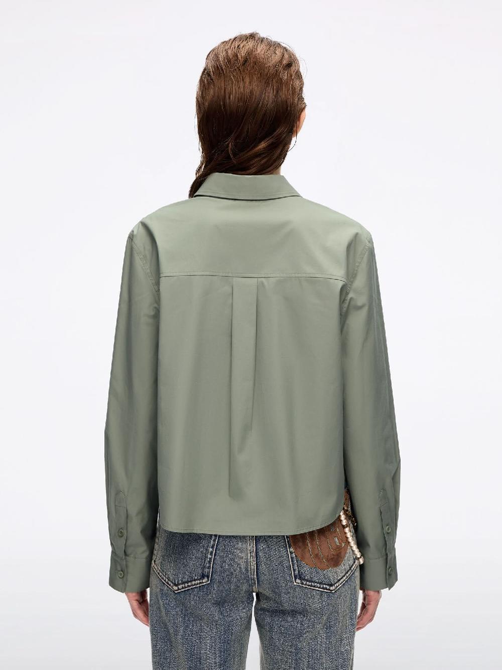 Miss Sixty LOOSE-FIT EMBROIDERED SHIRT LIGHT MILITARY