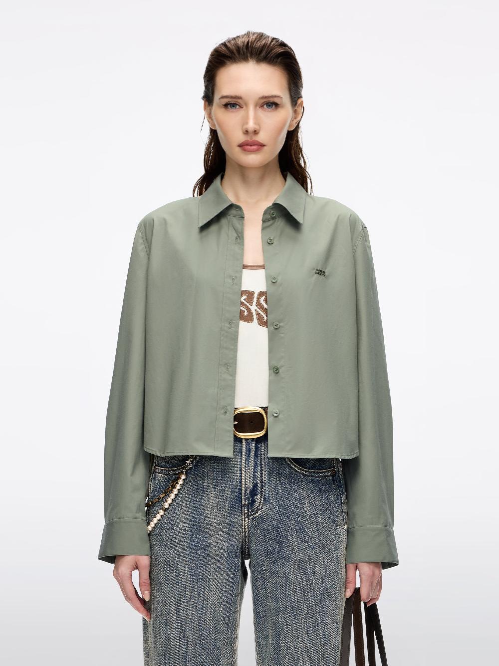 miss sixty LOOSE-FIT EMBROIDERED SHIRT LIGHT MILITARY