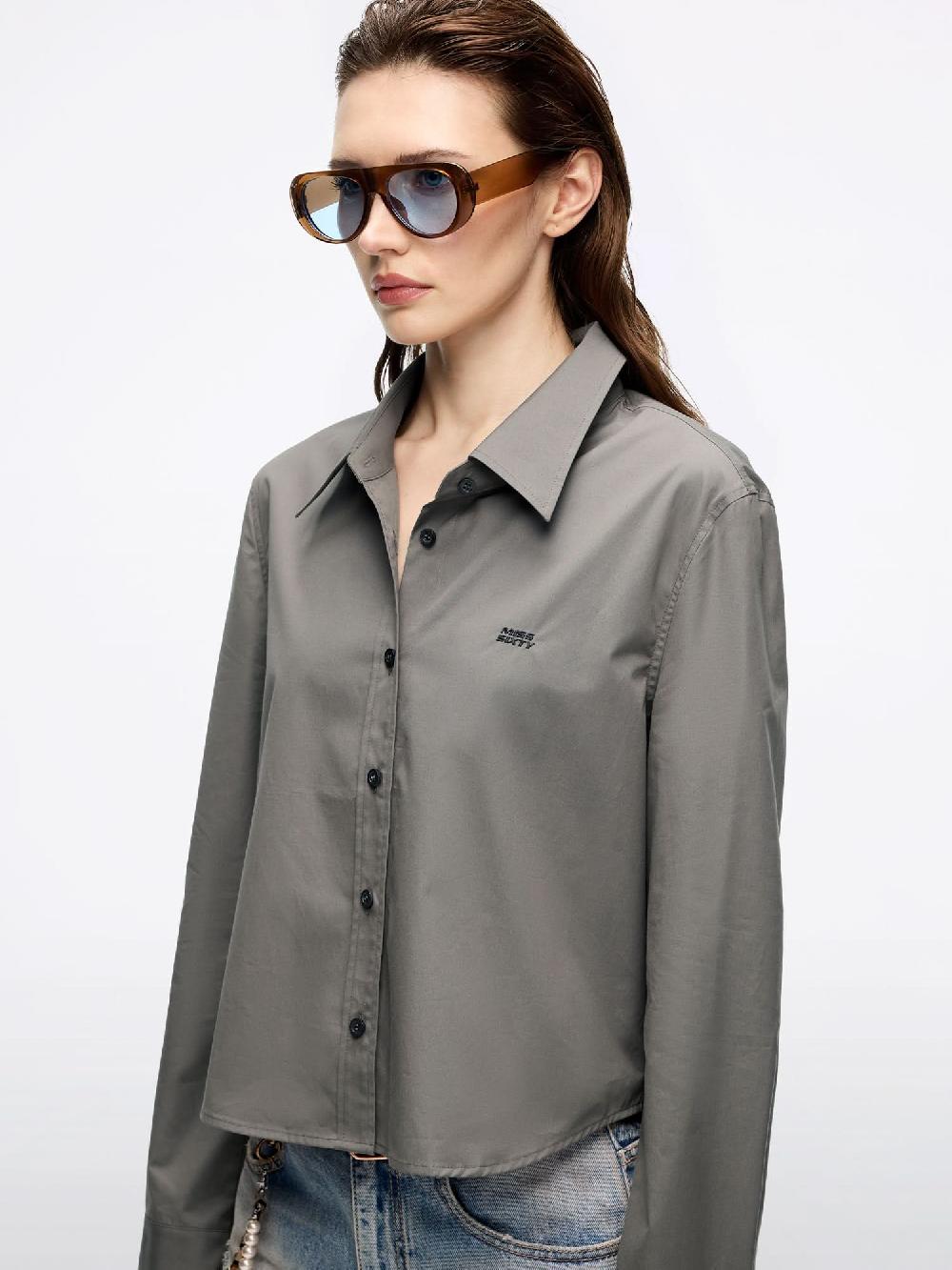 Miss Sixty LOOSE-FIT EMBROIDERED SHIRT VERDE MILITARE