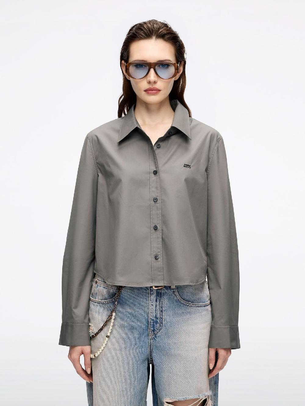 miss sixty LOOSE-FIT EMBROIDERED SHIRT VERDE MILITARE