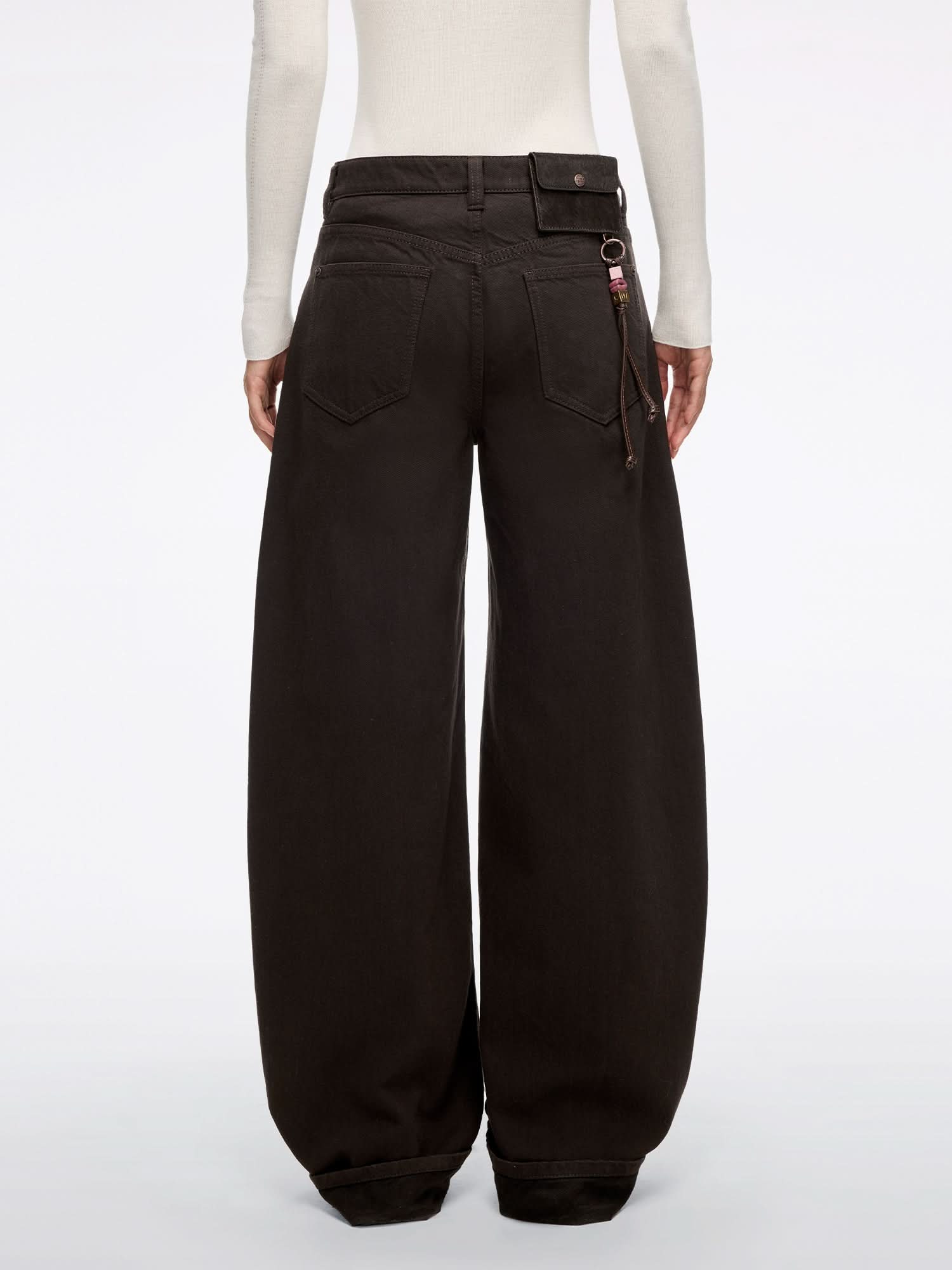 Miss Sixty LOOSE FIT JEANS WITH DECORATIVE CHAIN BROWN