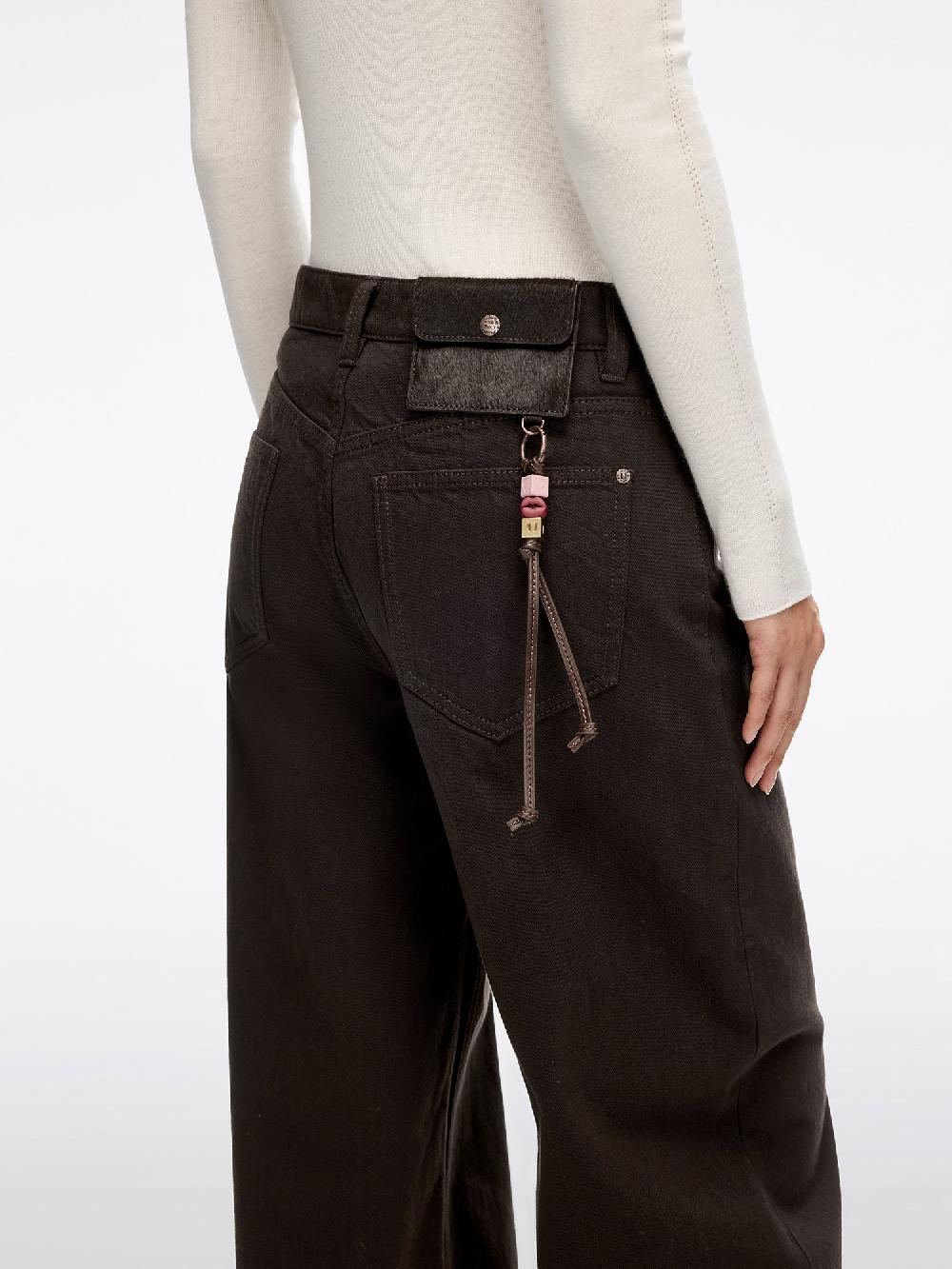 Miss Sixty LOOSE FIT JEANS WITH DECORATIVE CHAIN BROWN