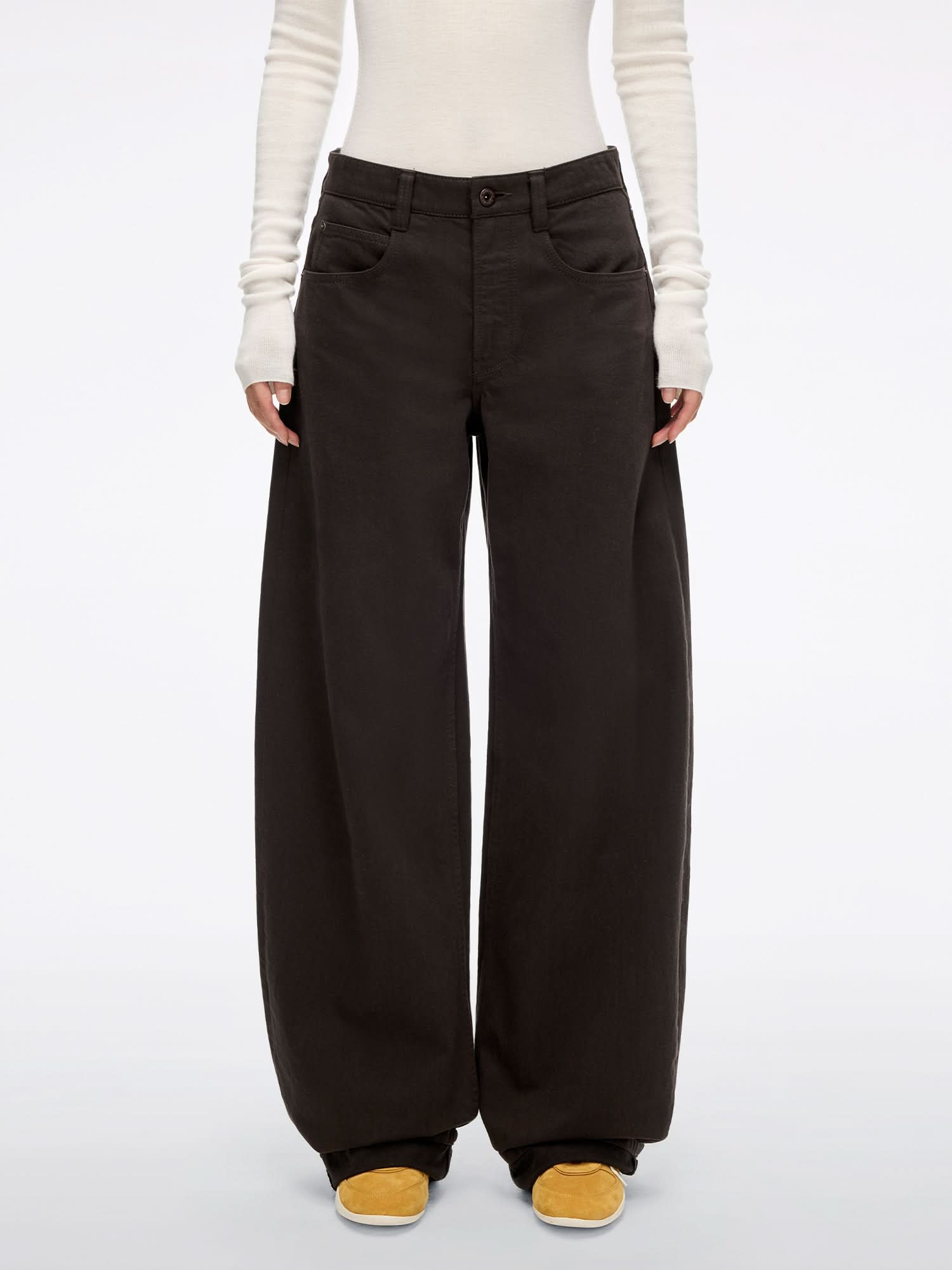 miss sixty LOOSE FIT JEANS WITH DECORATIVE CHAIN BROWN