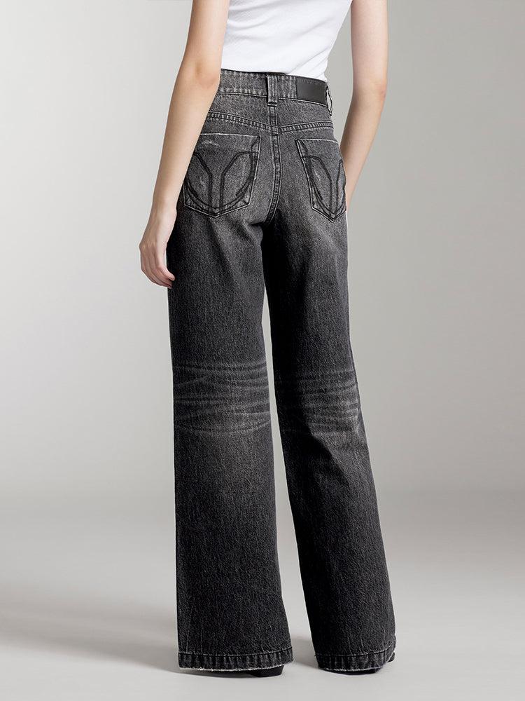Miss Sixty LOW WAIST FLARED JEANS IN LIGHT GREY LIGHT GREY